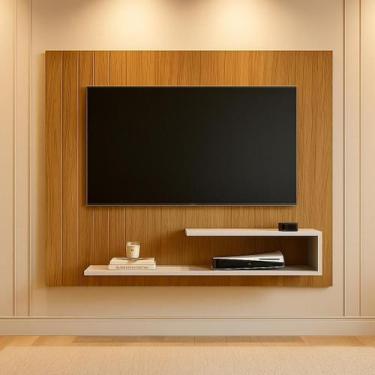 Imagem de Painel Para Sala De Estar Suspenso de Parede Para TV Até 50 Polegadas 