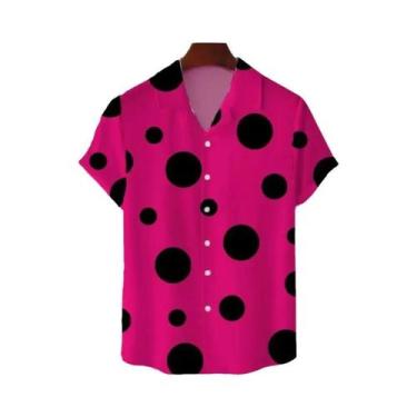 Imagem de Camisa De Praia Havaiana Masculina De Tamanho Grande Com Estampa De Po