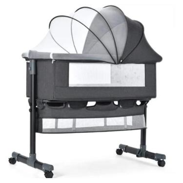 Imagem de Berço Bebe Moises Portátil Cobed Com Mosquiteiro BugaKids Cinza Claro 