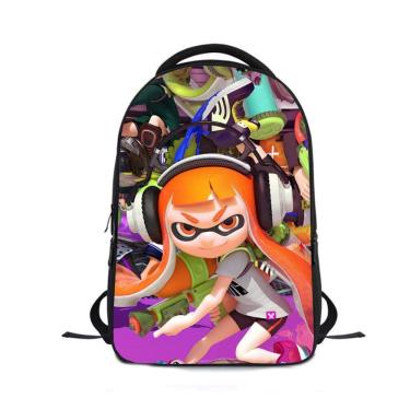 Imagem de Mochila escolar infantil Splatoons com impressão 3D Oxford 24x12x30cm