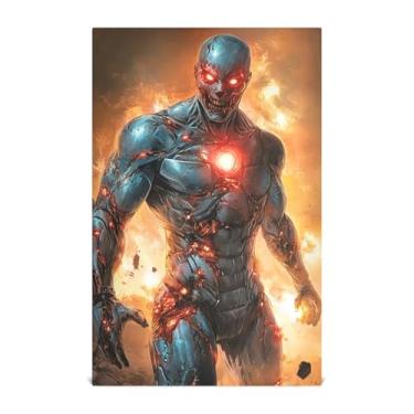 Imagem de Joisal Toalhas Robô Comic Undead para cozinha, altamente absorvente, pacote com 6 panos de prato para lavar louças, toalhas de chá de 71 x 45 cm para assar