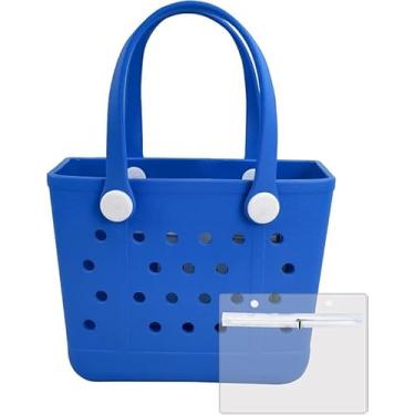 Imagem de Hixulam Pequena bolsa de borracha feminina - linda bolsa esportiva para viagens, dias na piscina, academia e uso diário, design leve e durável, Safira azul, Small