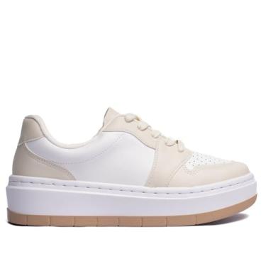 Imagem de Tênis Feminino Vizzano Flatform Recortes Branco/bege - 38