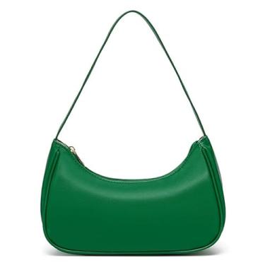 Imagem de Bolsas de ombro para mulheres, linda bolsa Hobo Tote Mini Clutch com fecho de zíper, Verde, Casual