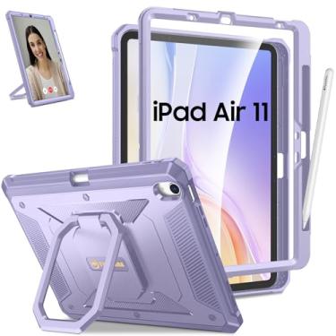 Imagem de Fintie Capa para iPad Air 5ª Geração (2022)/iPad Air 4ª Geração (2020) 10,9 pol. - [Anel mágico Tuatara] Suporte giratório de 360 graus Capa resistente à prova de choque com protetor de tela, lilás roxo