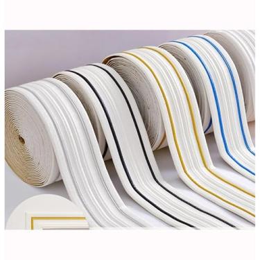 Imagem de 230 cm x 14 cm linha de rodapé autoadesivo adesivo 3D espuma borda parede fita adesivos à prova d'água azulejos borda papel decoração adesivo de parede