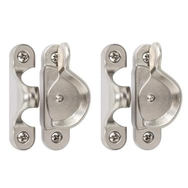 Imagem de HASWARE Trava de faixa de janela de metal - design à prova de intempéries e resistente à ferrugem, ótimo para casas de campo, apartamentos e casas de aluguel (1, pincel prata)