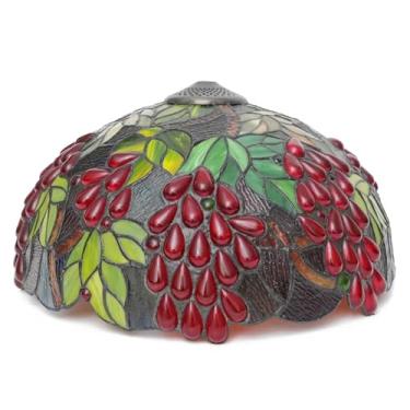 Imagem de Cúpula de Abajur Tiffany de Reposição, Cúpula de Vidro Colorido Estilo Uva de 40 cm, Capa de Luz com Design Antigo, Somente para Abajur de Mesa, Abajur de Chão, Luminária Pendente, Luminária