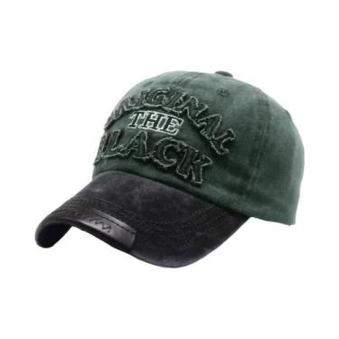 Imagem de Boné De Beisebol Vintage Preto Unissex Em Algodão Lavado Com Bordado D