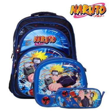 Imagem de Kit Mochila Infantil Masculina Naruto Costas - TOYS 2U