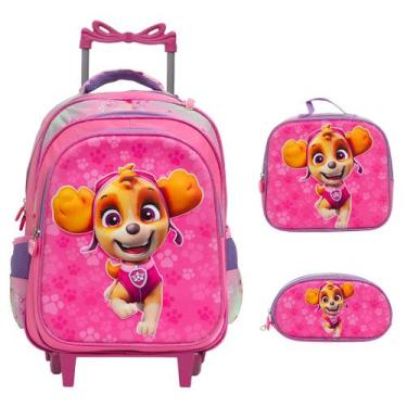 Imagem de Kit Mochila Escolar Rodinha Skye 3D + Lancheira + Estojo - TOYS 2U