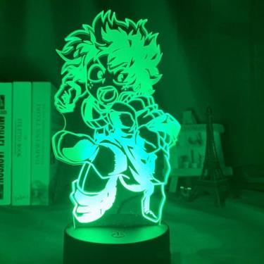 Imagem de Luz noturna LED 3D Midoriya Izuku Deku para quarto de crianças