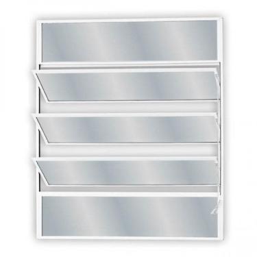 Imagem de Janela de Alumínio Basculante 40x100cm com 3 Basculas e Vidro Mini Bor