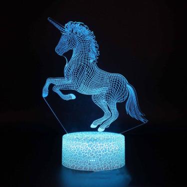 Imagem de Lâmpada de ilusão LED 3D com luz noturna Unicorn Horse Anime