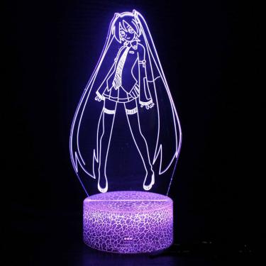 Imagem de Lâmpada de luz noturna Mikus Anime Decor 3D Illusion com 7 cores