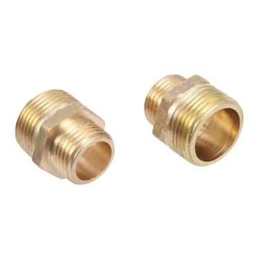 Imagem de ROUPWKWO 2 peças de latão G1/5.1 cm para G3/10.2 cm conectores de água de jardim rosca macho Watertap redutor articulações conexão máquina de lavar acessórios
