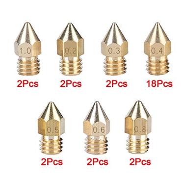 Imagem de Generic Bocal de Latão para Impressora 3D Kit de 30 Peças Opções de Tamanho Durável Adequadas para CR-10 Reprap Prusa I3 1,75 Mm PLA ABS M6 0,2-1,0 Mm Acessório de Cabeça de Impressão de Extrusora