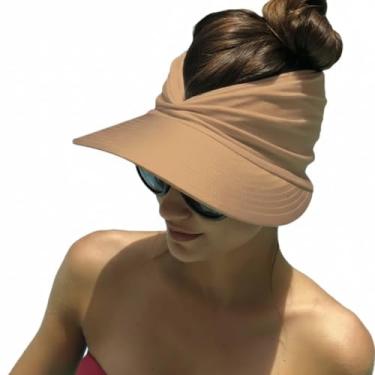 Imagem de VISEIRA FEMININA TURBANTE MODA PRAIA PISCINA 2 EM 1 PROTECÂO SOLAR UV ELEGÂNCIA ESTILO CHAPÉU VERÃO BONÉ PRAIA