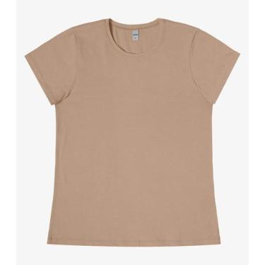 Imagem de Blusa Feminina Cotton Leve Básica Rovitex Marrom, G, Marrom