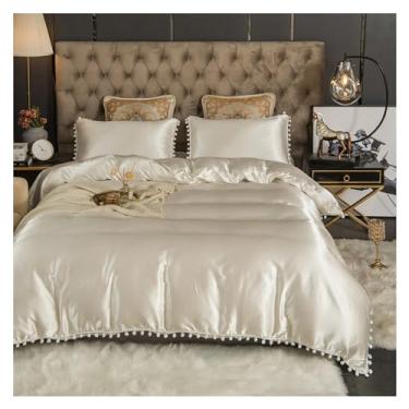 Imagem de Conjunto de capa de edredom 3 peças com bola pequena nas fronhas laterais, roupa de cama (1 casal)