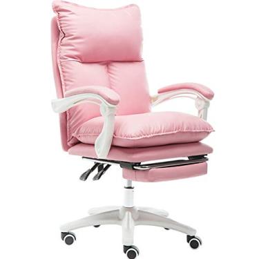 Imagem de SGeneE Cadeira de jogos, cadeira de corrida de computador, cadeira de mesa de couro PU com função de inclinação e apoio de braço de articulação, ergonomia, cadeira de escritório giratória