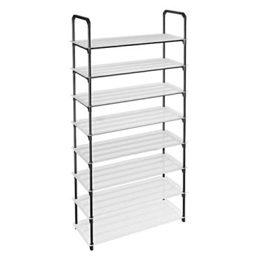 Imagem de HHHJQFAAT Sapateiras de 8 camadas de metal resistente para entrada/armário, armazenamento fino de sapatos com economia de espaço para qualquer calçado, bota, organizador de armazenamento de treinador