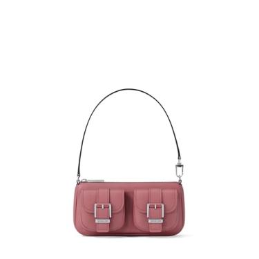 Imagem de Michael Kors Zoe pequena bolsa conversível, ferragens prateadas/couro granulado/jacarandá