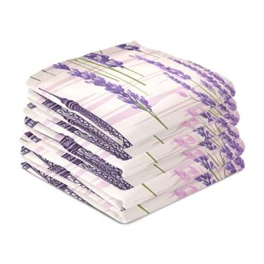 Imagem de Wassud Toalhas de cozinha Torre Eiffel lavanda (2) panos de prato de cozinha pacote com 6 panos de prato macios com laço para pendurar toalha de mão de secagem rápida super absorvente toalhas de chá