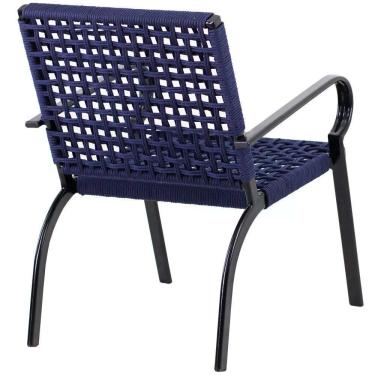 Imagem de Poltrona Corda Náutica Porto Rico Alumínio Varanda Edícula Azul