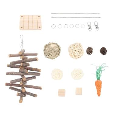 Imagem de Acouto Conjunto Premium de Brinquedos para Mastigar Pequenos Animais - Folhas de Milho Seguras e Madeira de Pinho para Ranger Os Dentes e Aliviar o Tédio para Hamsters, Porquinhos-da-índia e Muito