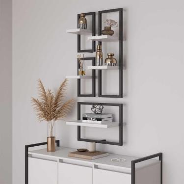 Imagem de Conjunto 5 Prateleiras Industrial Branco - Pleno