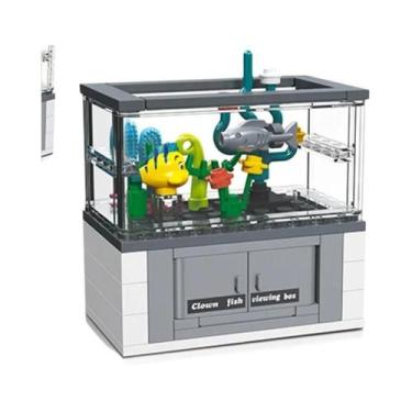 Imagem de Decoração De Aquário DIY Com Tartaruga, Lagarto E Peixe Palhaço, Conju