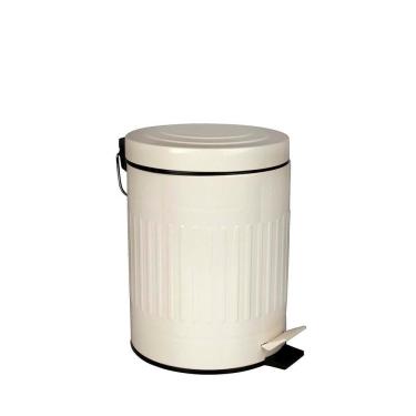 Imagem de Lixeira Com Pedal E Balde Removível 5 Litros Inox Retrô Mor Cor:bege Bege
