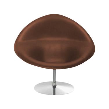 Imagem de Poltrona Design Gondula Couro Sintético Marrom