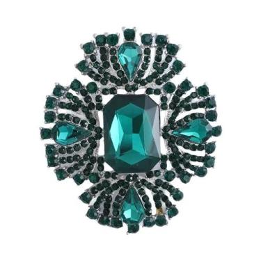 Imagem de Broches Grandes De Cristal Com Flores De Strass Para Mulheres E Homens