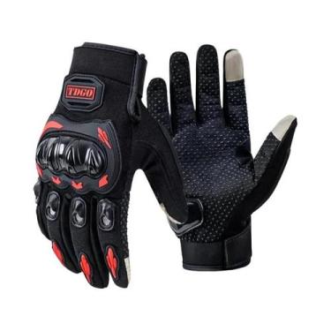 Imagem de Luvas De Couro Respiráveis Para Motocicleta, Proteção Total Dos Dedos,