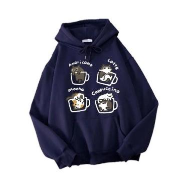 Imagem de Moletom Masculino Harajuku Com Estampa De Cinco Gatinhos Brincando Na 