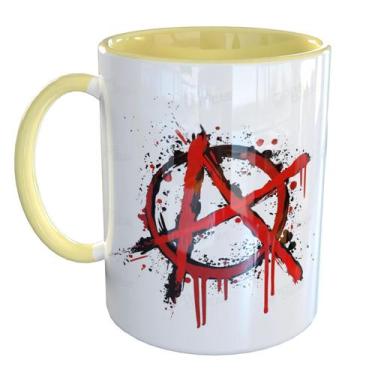 Imagem de Caneca Porcelana Anarquia - Pense Canecas, Amarelo