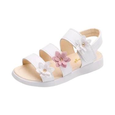 Imagem de Sandálias Gladiadoras Florais Para Meninas, Calçados De Praia Macios E