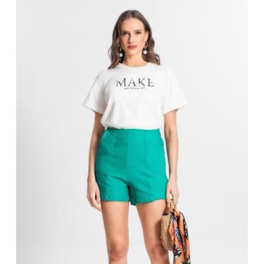 Imagem de Shorts Feminino Em Moletinho Endless Verde, M, Verde