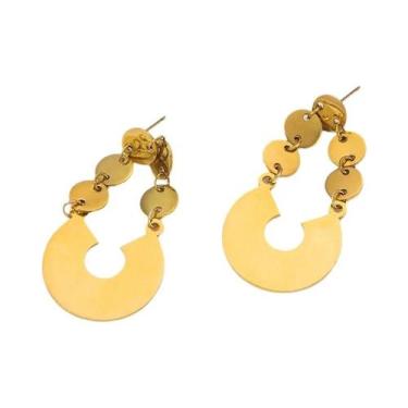 Imagem de Brincos Pendentes Geométricos Irregulares Em Aço Inoxidável 316L Para 