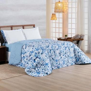 Imagem de Edredom Queen 400 Fios Dupla Face Matelado com Viés Estampado 01 Peça 