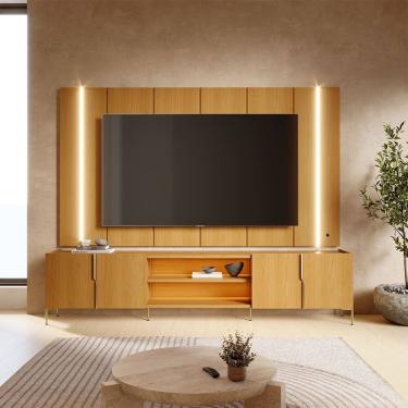 Imagem de Rack Bancada com Painel Suspenso Maggiore para Tv até 75 Polegadas Naturale Colibri