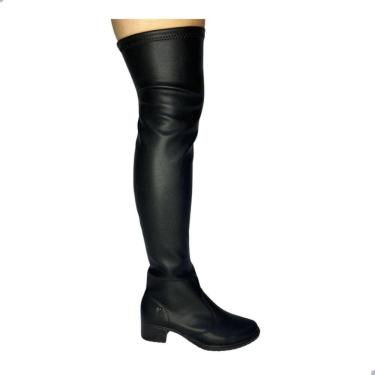 Imagem de Bota Feminina Mississipi Salto Bloco Cano Longo Over The Knee Preto