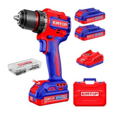 Imagem de Parafusadeira e Furadeira Sem Fio Brushless 50nm 20v 2x 2ah - EMTOP