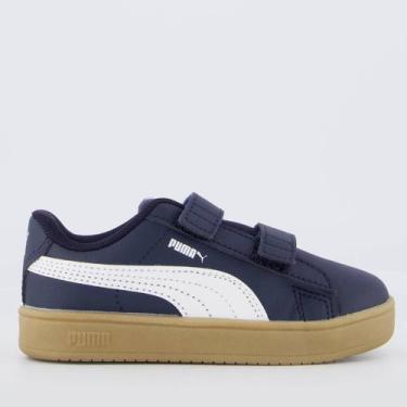 Imagem de Tênis Puma Rickie Classic Infantil Marinho e Branco, 21