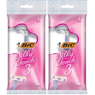 Imagem de Aparelho de Barbear Descartável BIC Silky Touch 3 Lâminas Pacote com 2