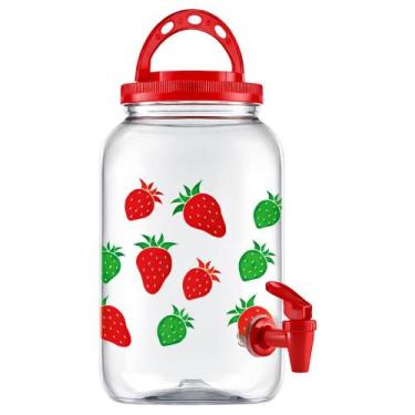 Imagem de Suqueira Plástica Com Tampa Alça E Torneira 3,6L Decoração Festa Suco 