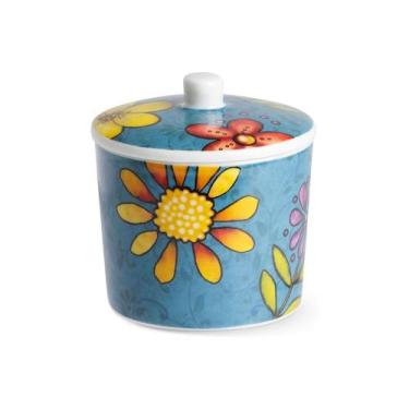 Imagem de Açucareiro em porcelana Egan Italy Bellamore 240ml azul: Delicadeza e 