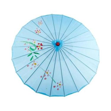Imagem de Guarda-chuva De Seda Feminino 82/84cm Com Flores De Cerejeira Japonesa